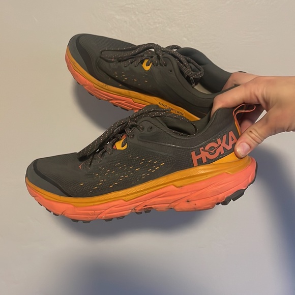 HOKA CHALLENGER ATR 6 Grey and Orange Running Shoe - Picture 2 of 3